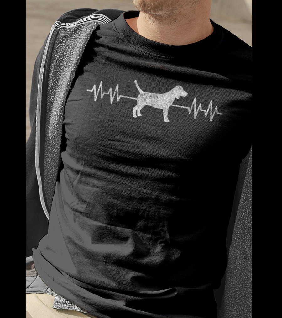 Beagle Heartbeat Dog Puppy Fur Pet Animal EKG Line T-Shirt