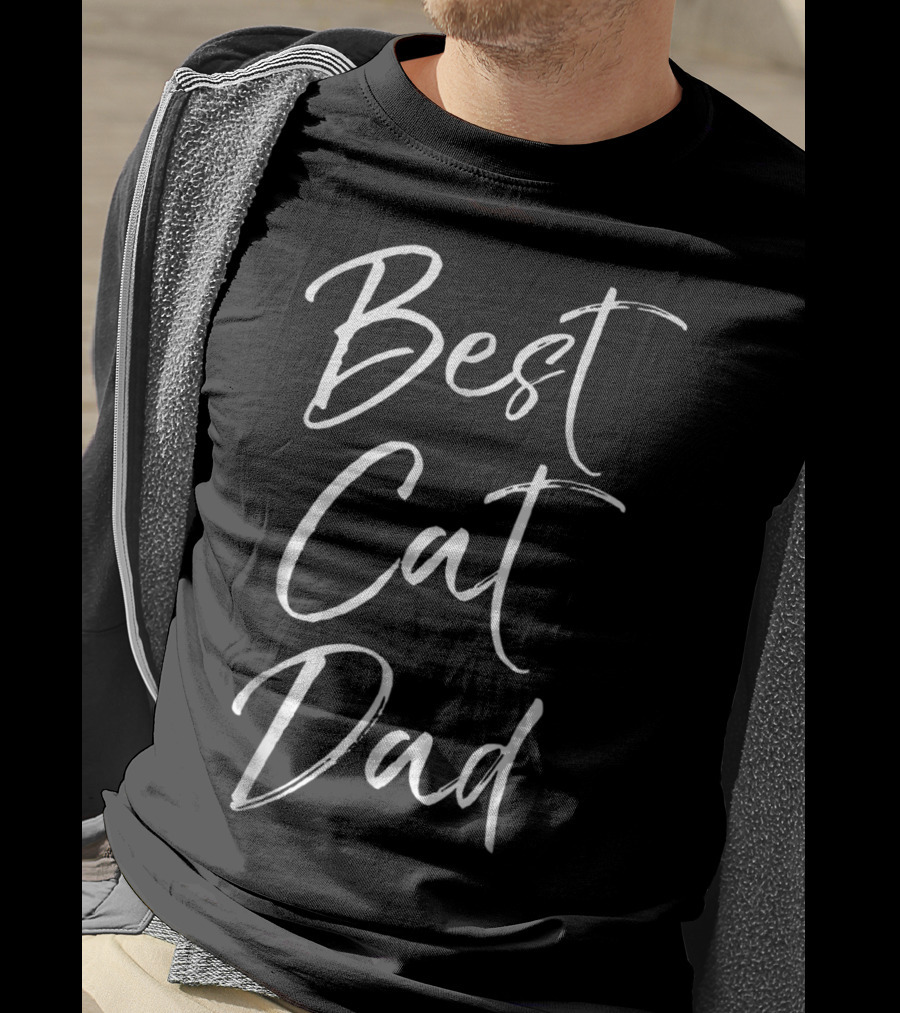Best Cat Dad Funny Cool Feline Father Daddy T-Shirt