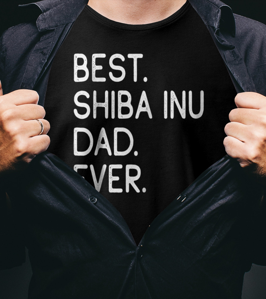 Best Shiba Inu Dad Ever Proud Master Lover Holidays50 T-Shirt
