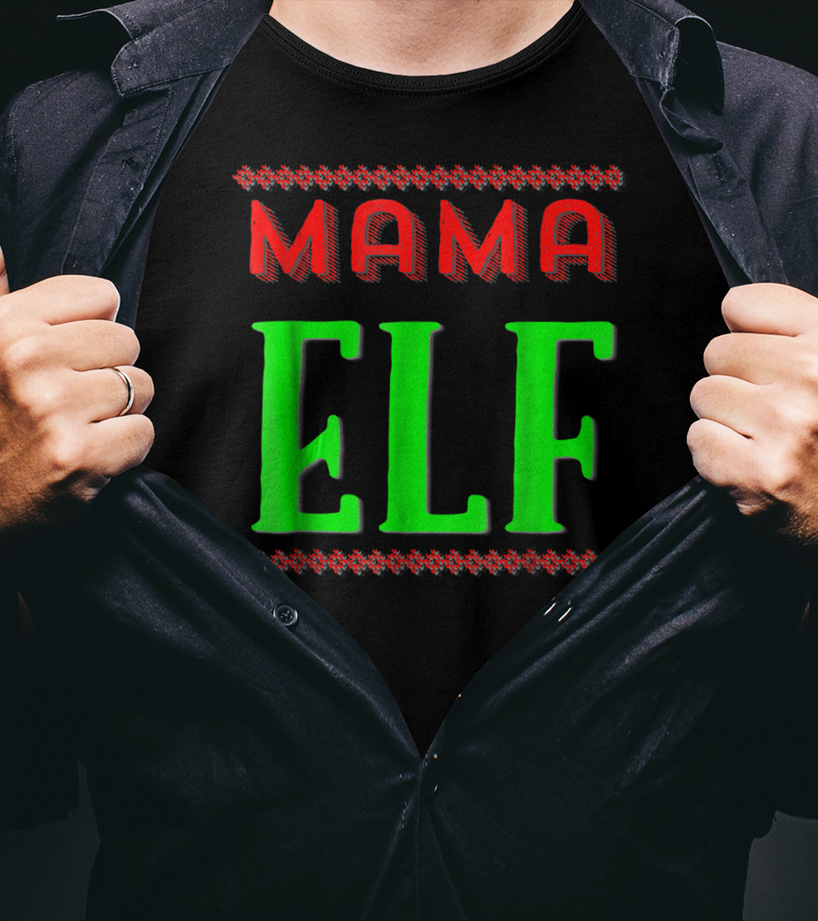 Mama Elf Christmas Holiday T-Shirt