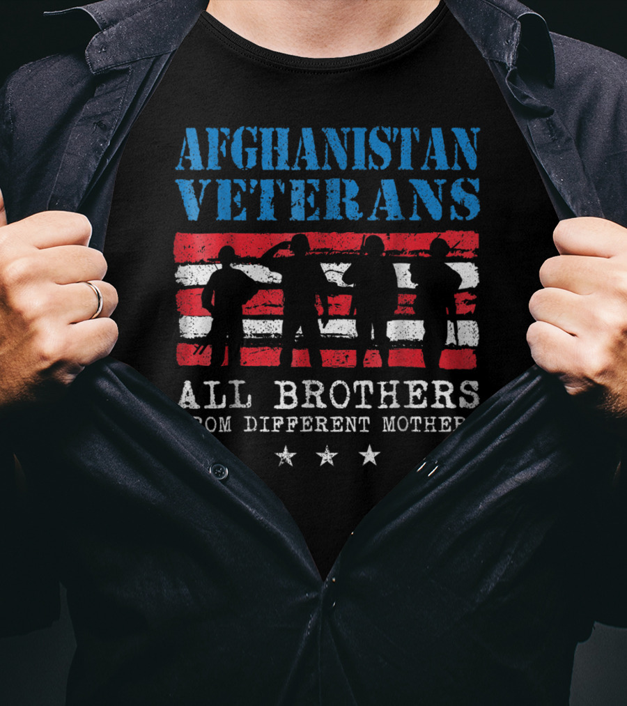Afghanistan Veterans All Brothers From Different Mothers USA Dad Grandpa Veterans Day T-Shirt