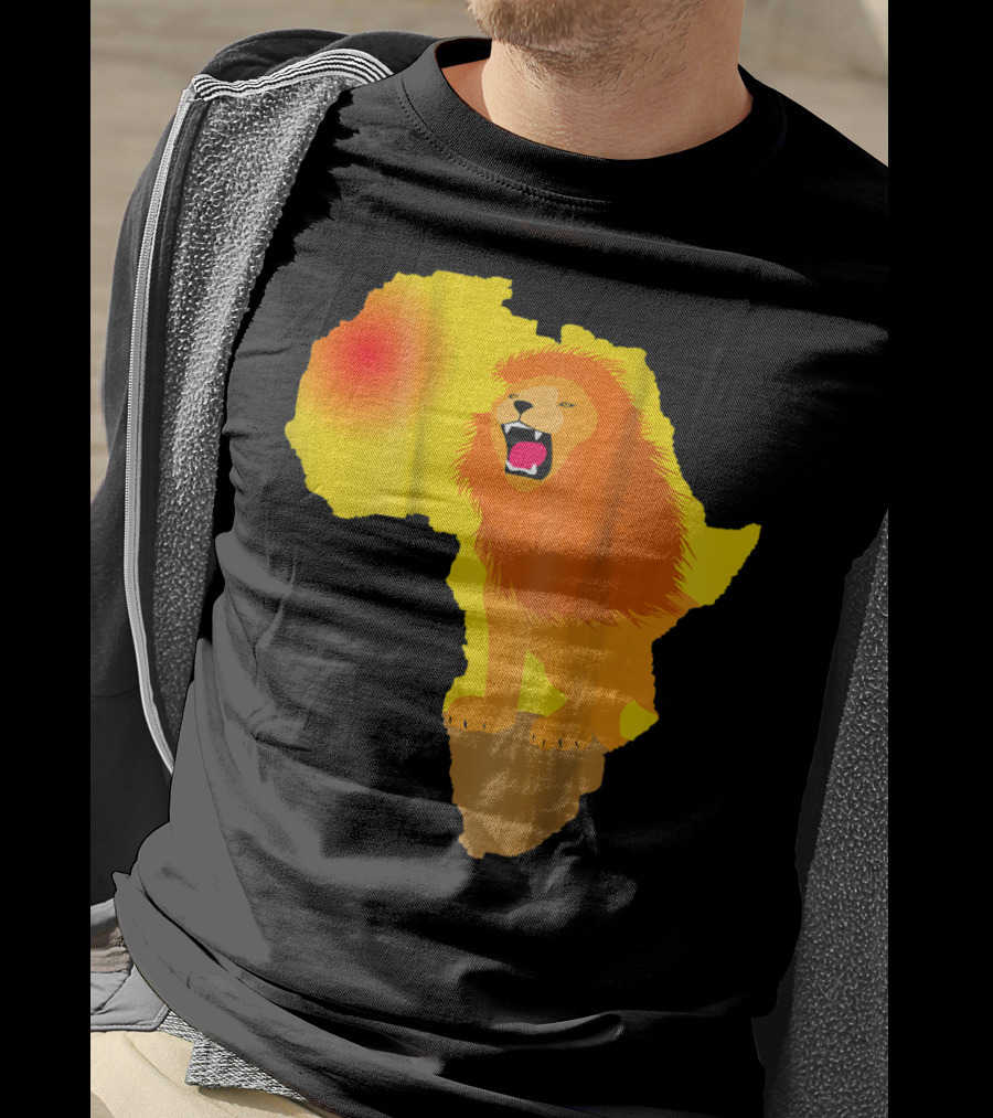 Africa Lion Map Big Five Safari Dad South Animals T-Shirt