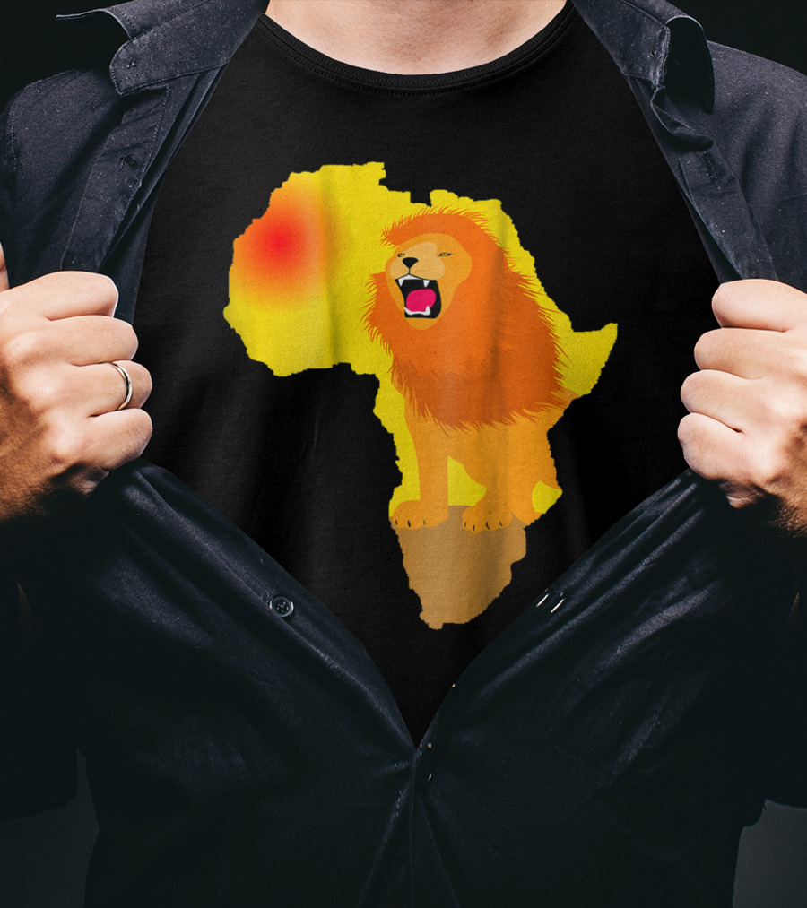 Africa Lion Map Big Five Safari Dad South Animals T-Shirt