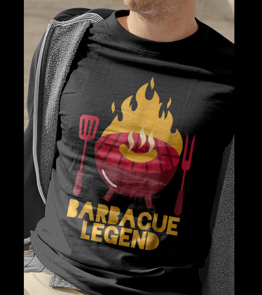 Barbecue Legend Hot BBQ Flaming Grill Grilling Dad62 T-Shirt