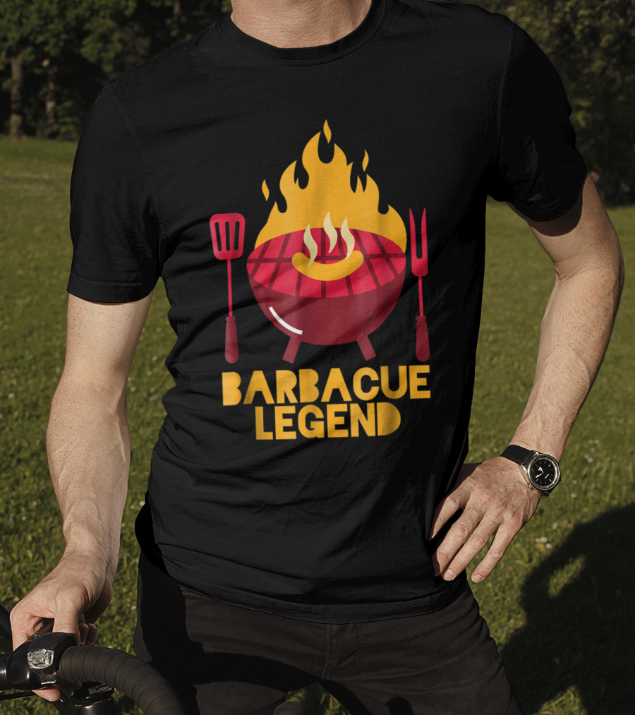 Barbecue Legend Hot BBQ Flaming Grill Grilling Dad62 T-Shirt