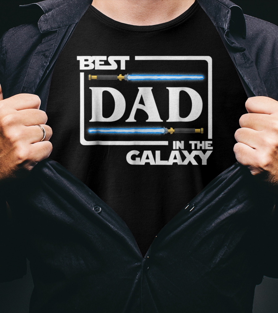 Best Dad In The Galaxy Lightsaber T-Shirt