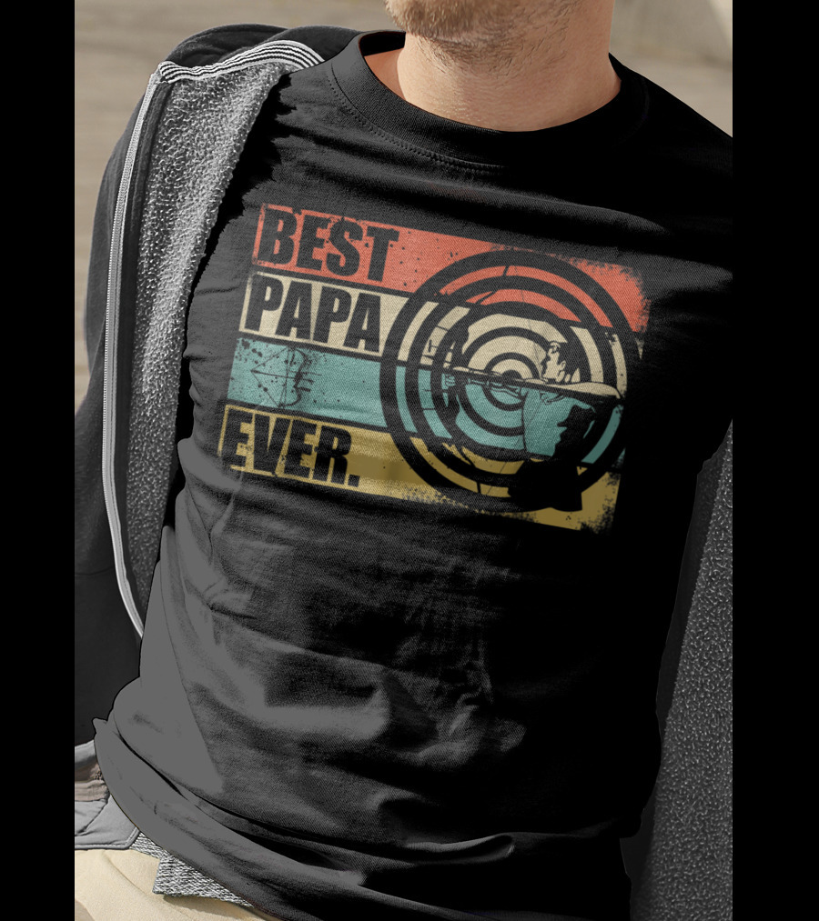 Best Papa Ever Archery Retro Target T-Shirt