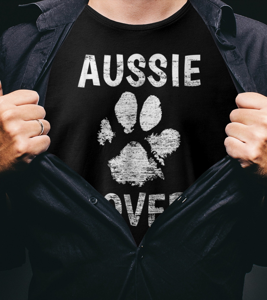 Aussie Dog Lover Australian Shepherd Paw Prints T-Shirt