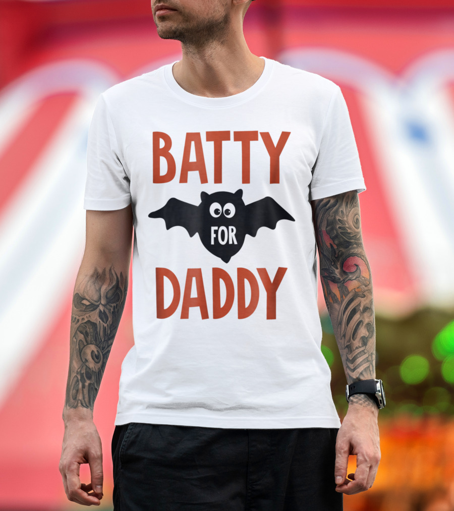 Batty for Daddy Halloween Kids Dad59 T-Shirt