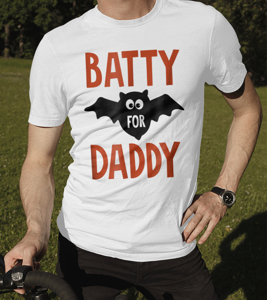 Batty For Daddy Halloween Kids Dad59 T-Shirt