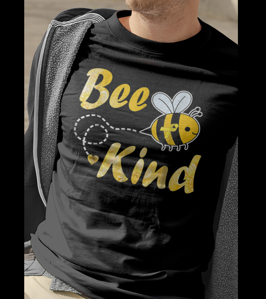 Bee Kind Childhood Cancer Gold Ribbon Warrior64 T-Shirt