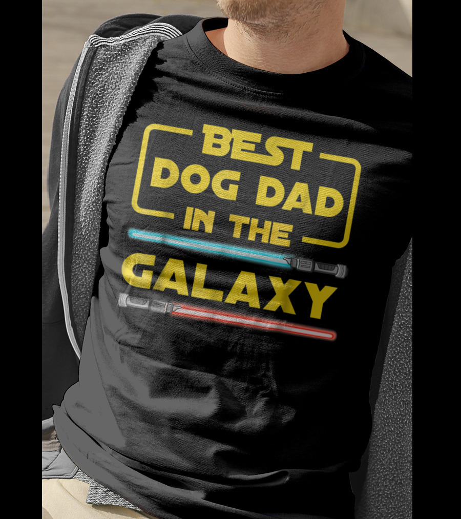 Best Dog Dad In The Galaxy Star Wars Lightsaber T-Shirt