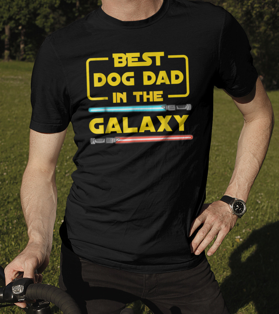 Best Dog Dad In The Galaxy Star Wars Lightsaber T-Shirt