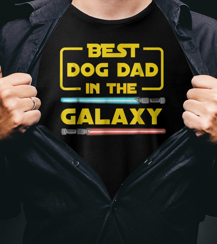 Best Dog Dad In The Galaxy Star Wars Lightsaber T-Shirt