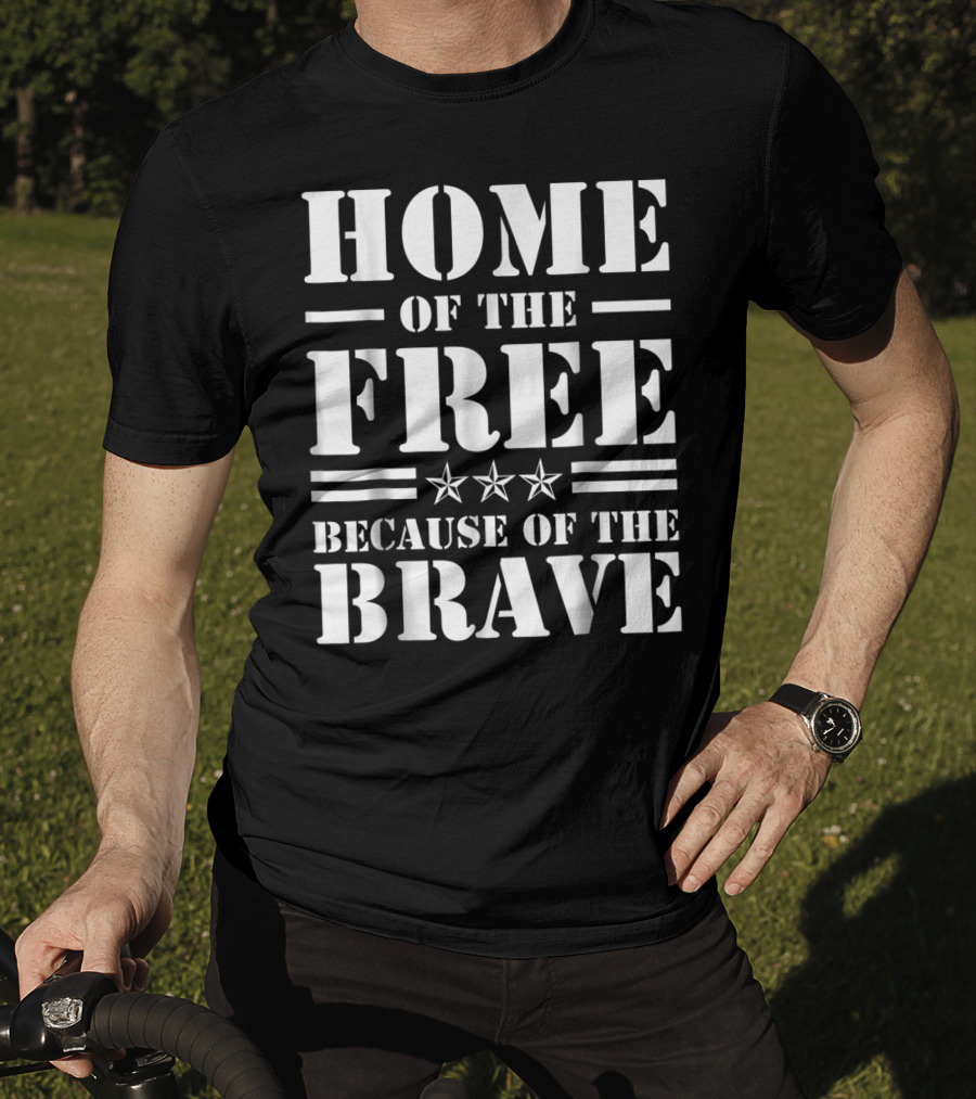 Home Of The Free Because Of The Brave Club Iraq USA Dad Grandpa Veterans Day T-Shirt