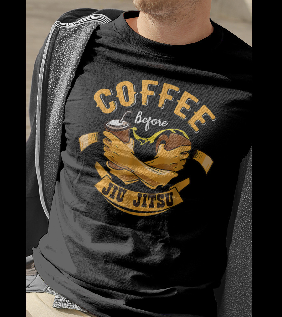 Coffee Before Jiu Jitsu Lover Dad Mom73 T-Shirt