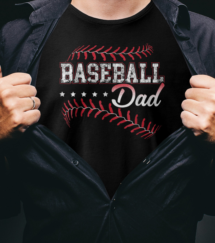 Baseball Dad Love Playing Baseball Sports Fanatic Father's Passion T-Shirt