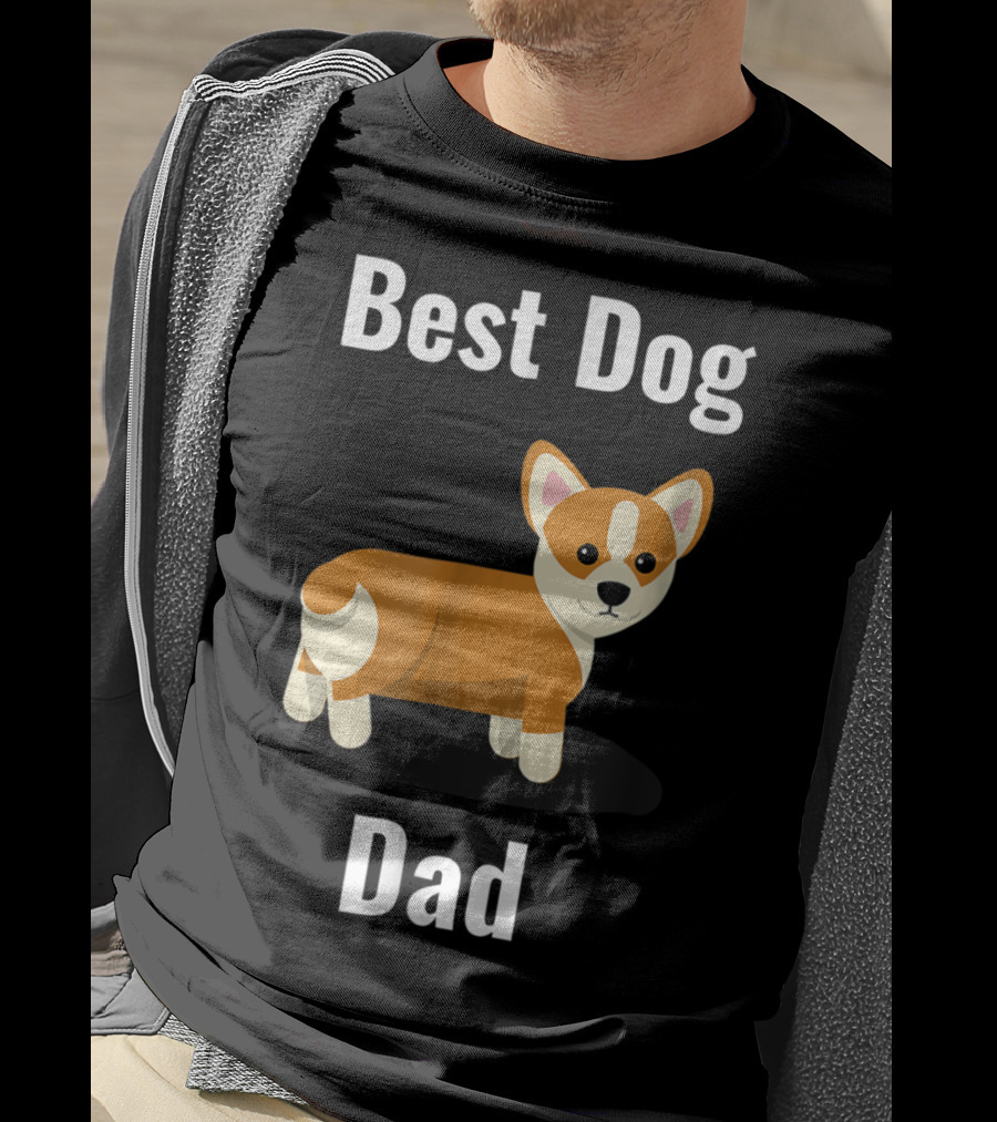 Best Dog Dad Corgi Cartoon T-Shirt