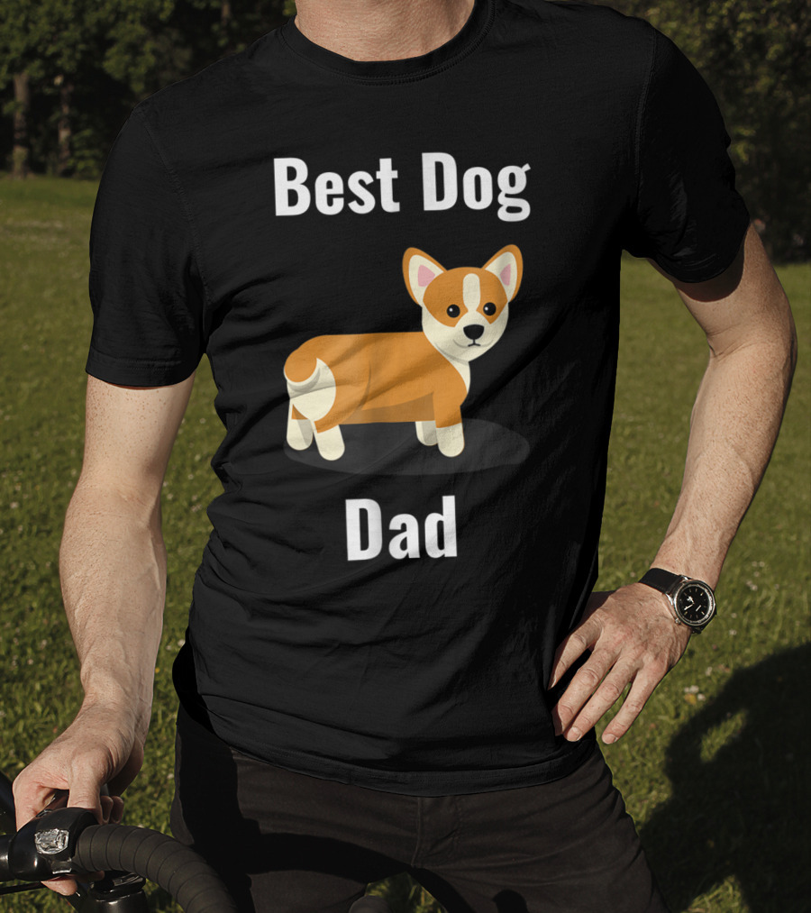 Best Dog Dad Corgi Cartoon T-Shirt