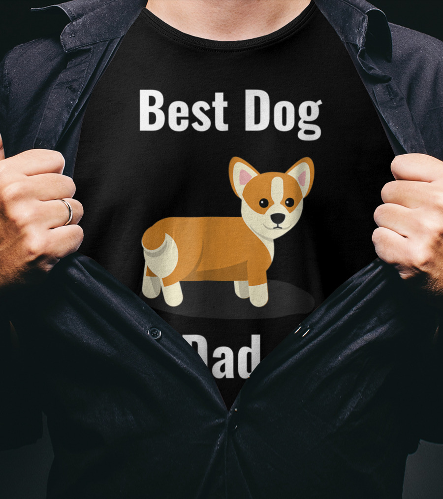 Best Dog Dad Corgi Cartoon T-Shirt
