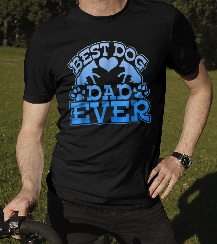 Best Dog Dad Ever Heart Paw Dogs T-Shirt