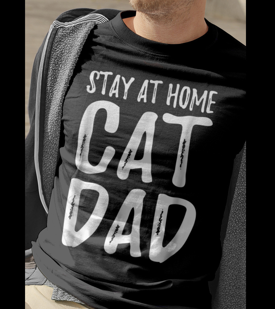 Stay At Home Cat Dad Cat Lover Dad 79 T-Shirt