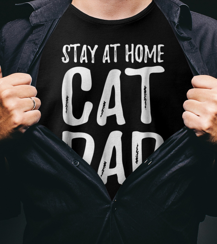 Stay At Home Cat Dad Cat Lover Dad 79 T-Shirt