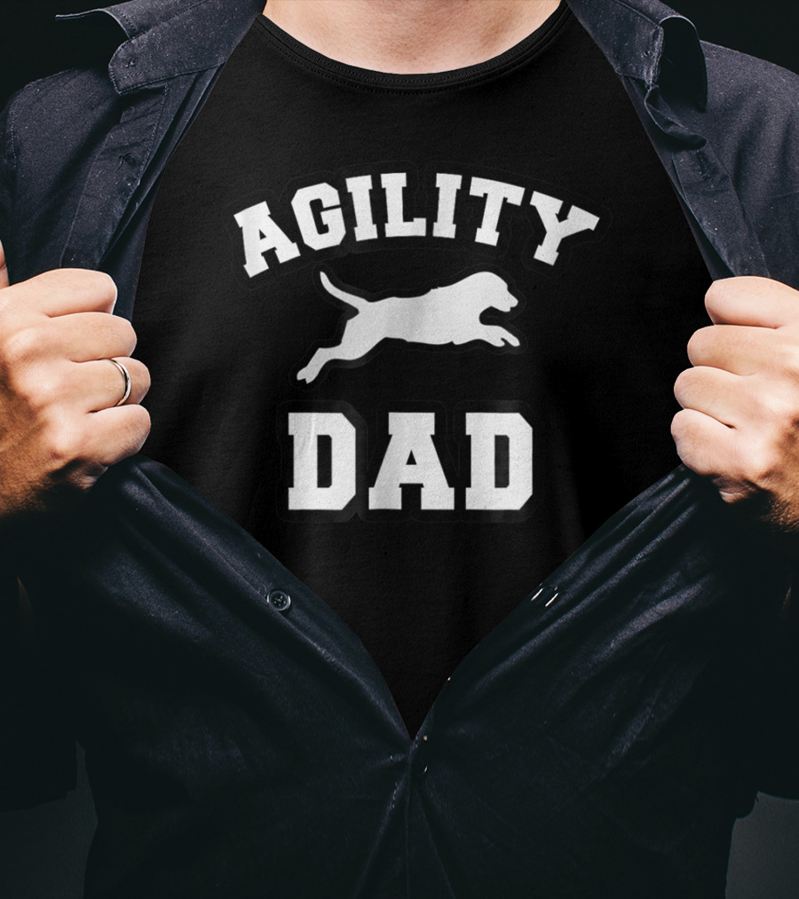 AGILITY DOG DAD Jumping Canine T-Shirt