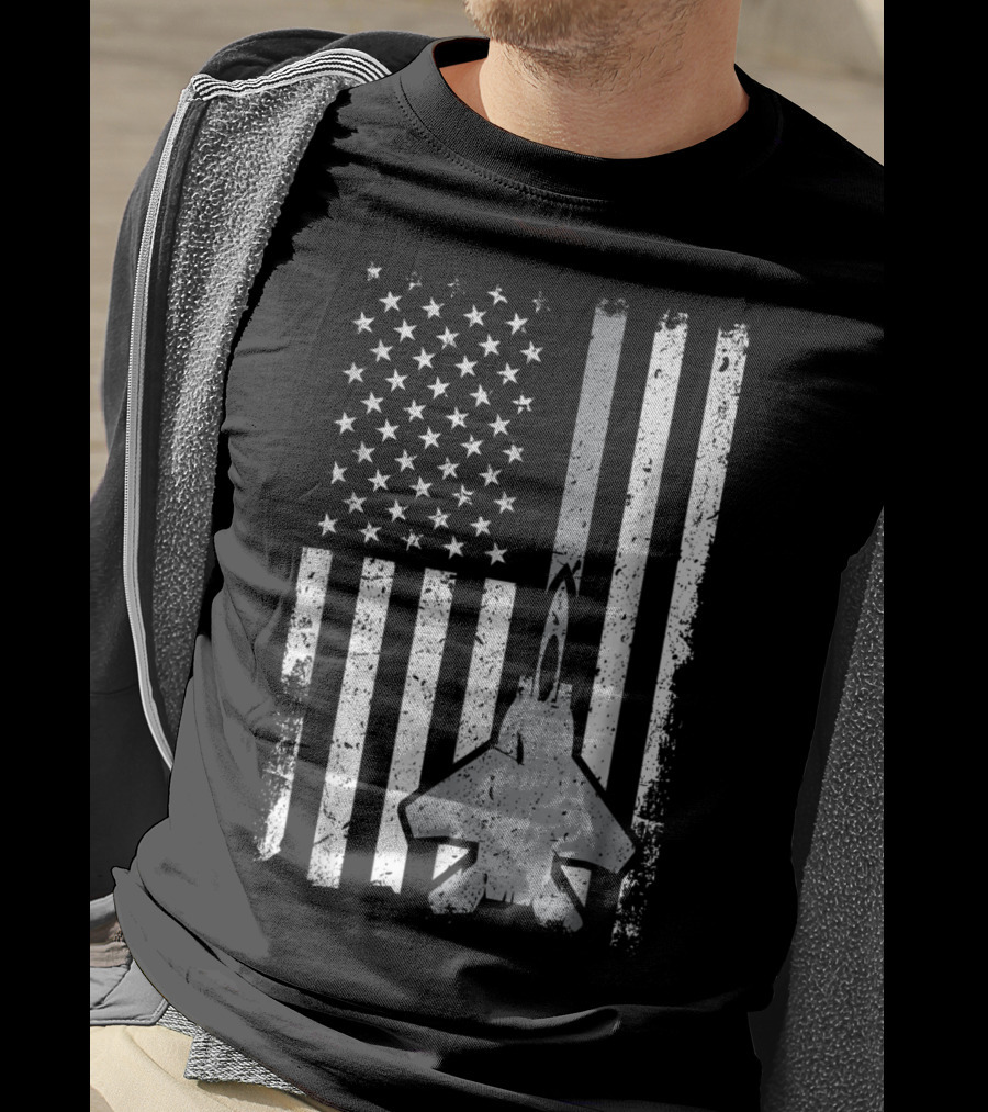 Air Force Veteran Dad Grandpa Uncle Veterans Day American Flag Jet T-Shirt