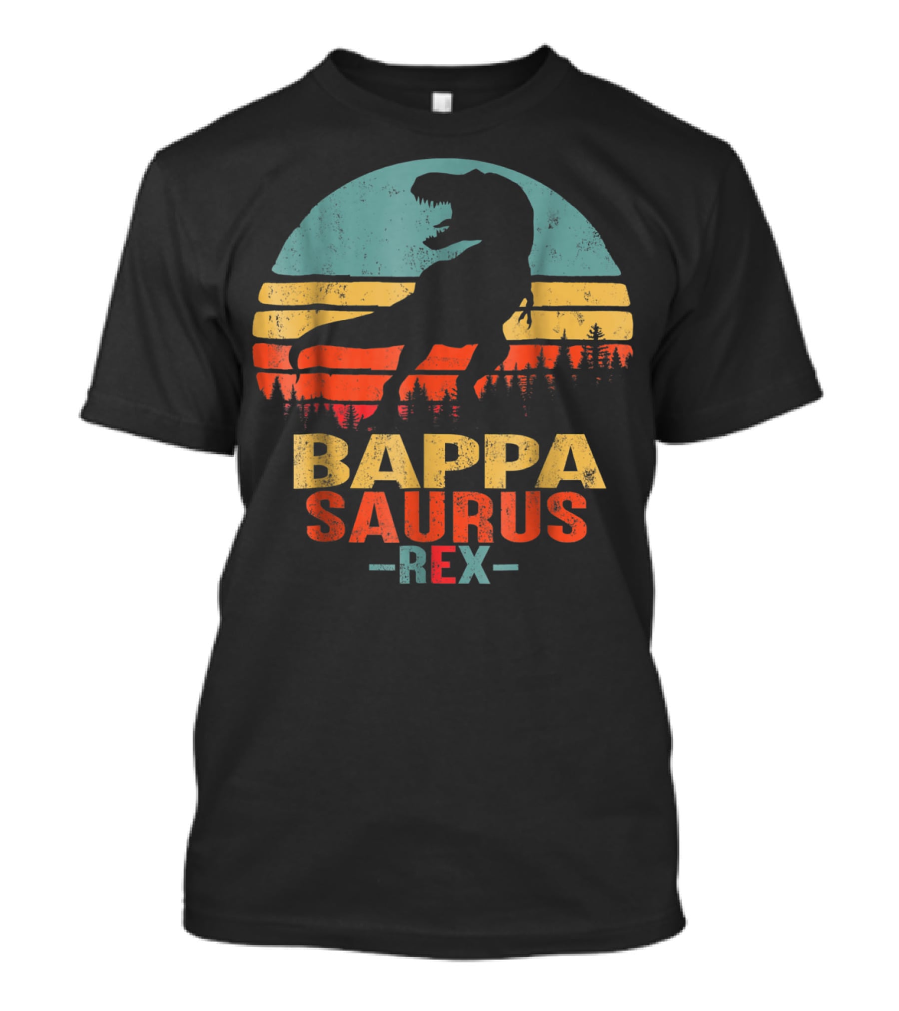 Bappasaurus Rex Dinosaur Retro Sunset T-Shirt