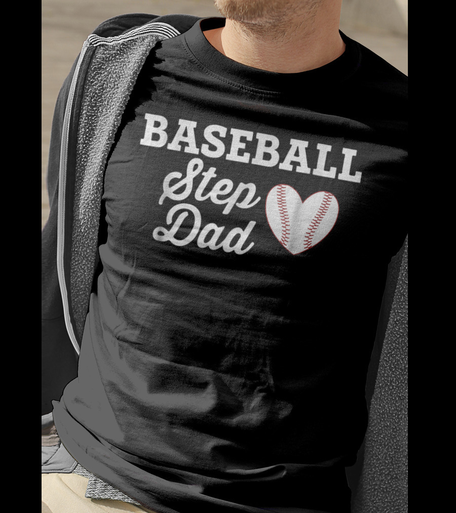 Baseball Step Dad Heart Love Sports T-Shirt