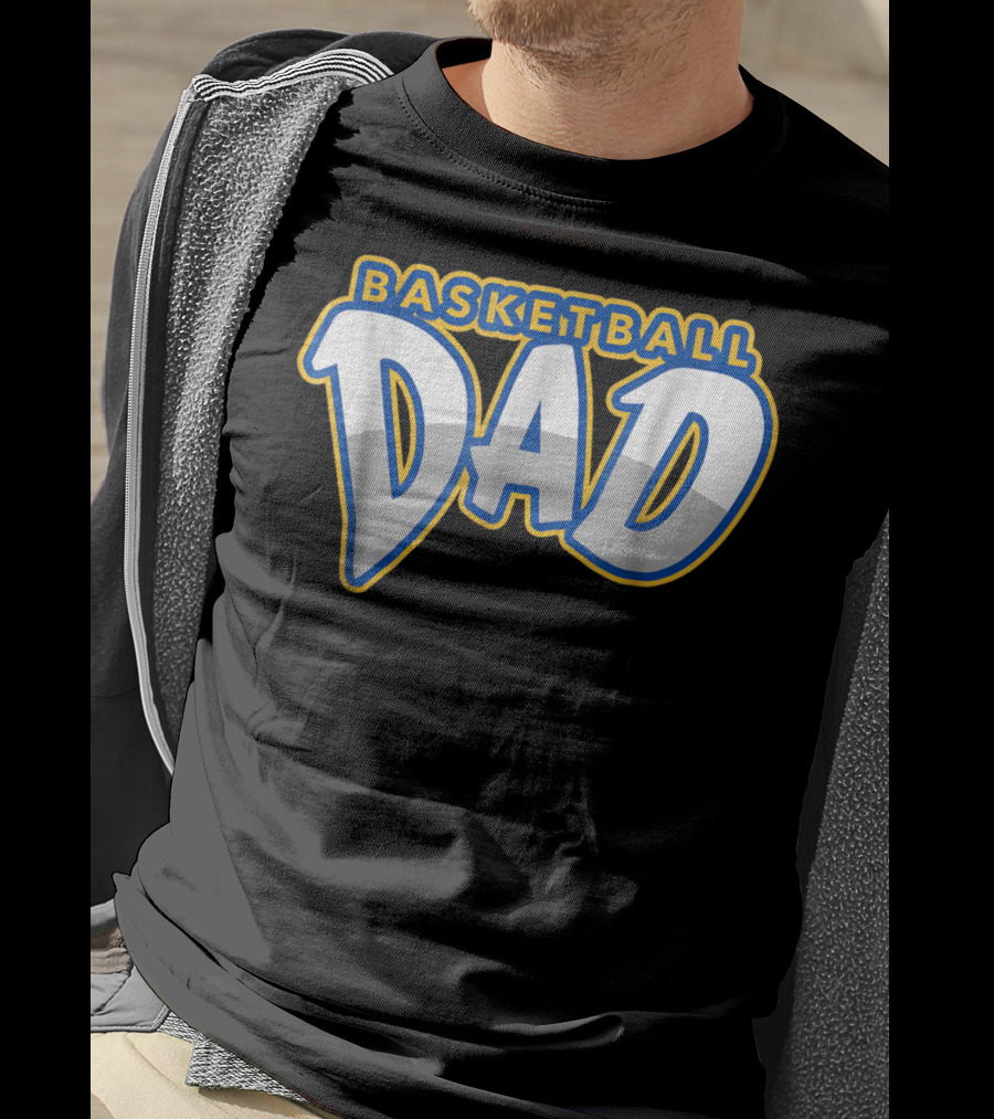 Basketball Dad Bold Blue And Yellow T-Shirt