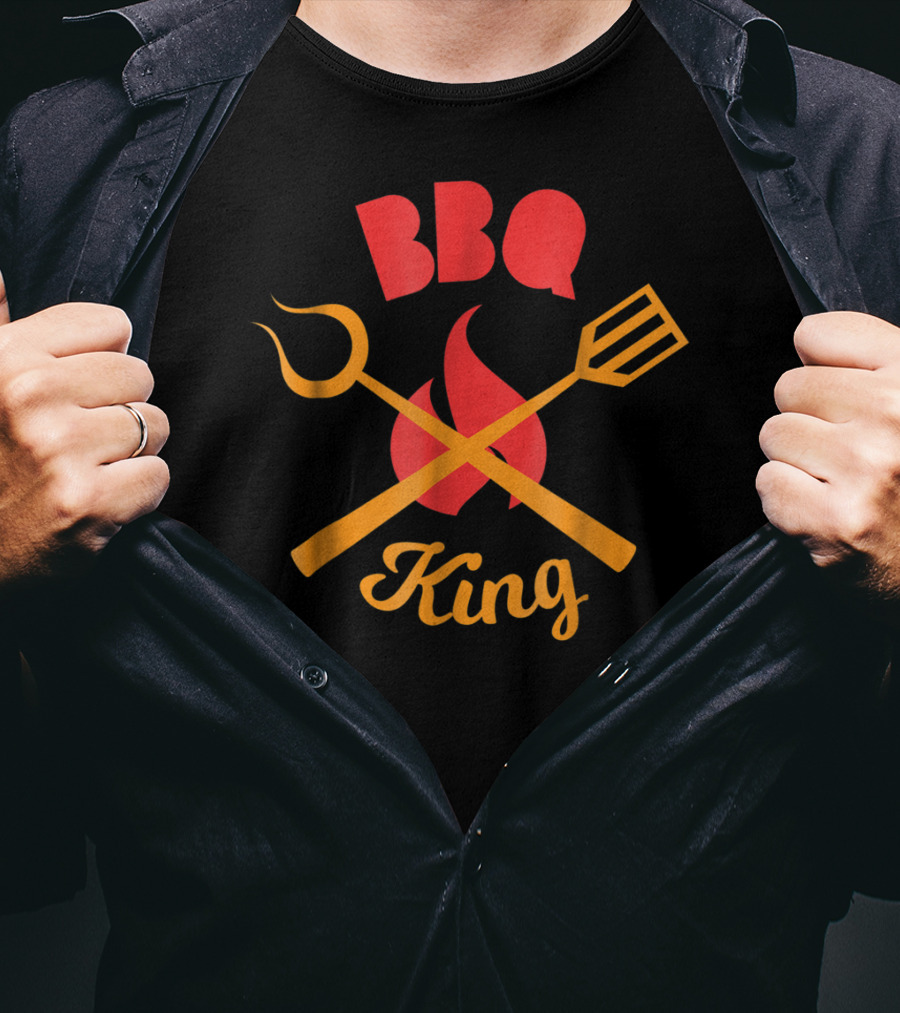 BBQ King Hot Grilled Tools Flame Barbecue T-Shirt
