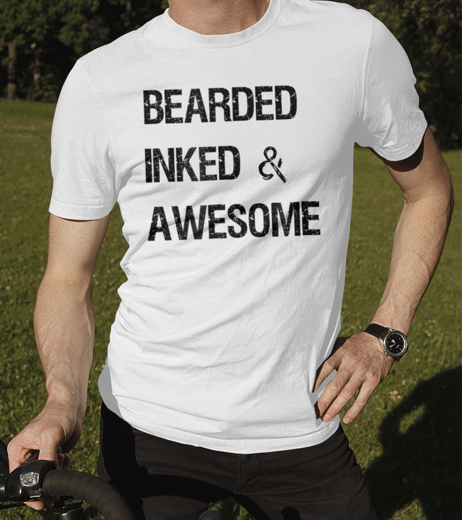 Bearded Inked And Awesome Christmas Husbands18 T-Shirt