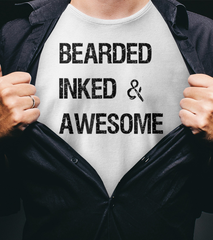 Bearded Inked And Awesome Christmas Husbands18 T-Shirt