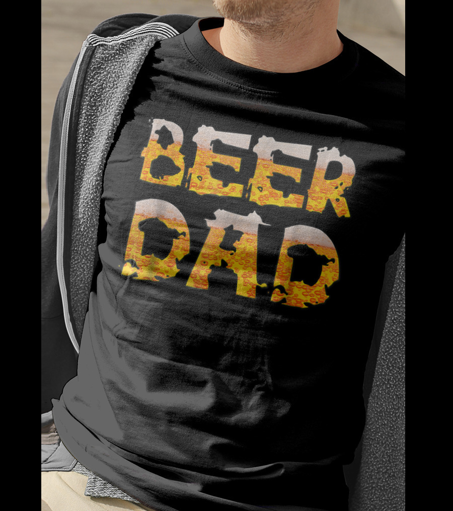 Beer Dad Drinking For Fathers Who Enjoy Beer-Covered Letters T-Shirt