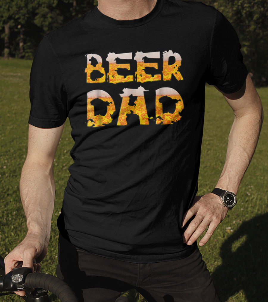 Beer Dad Drinking For Fathers Who Enjoy Beer-Covered Letters T-Shirt