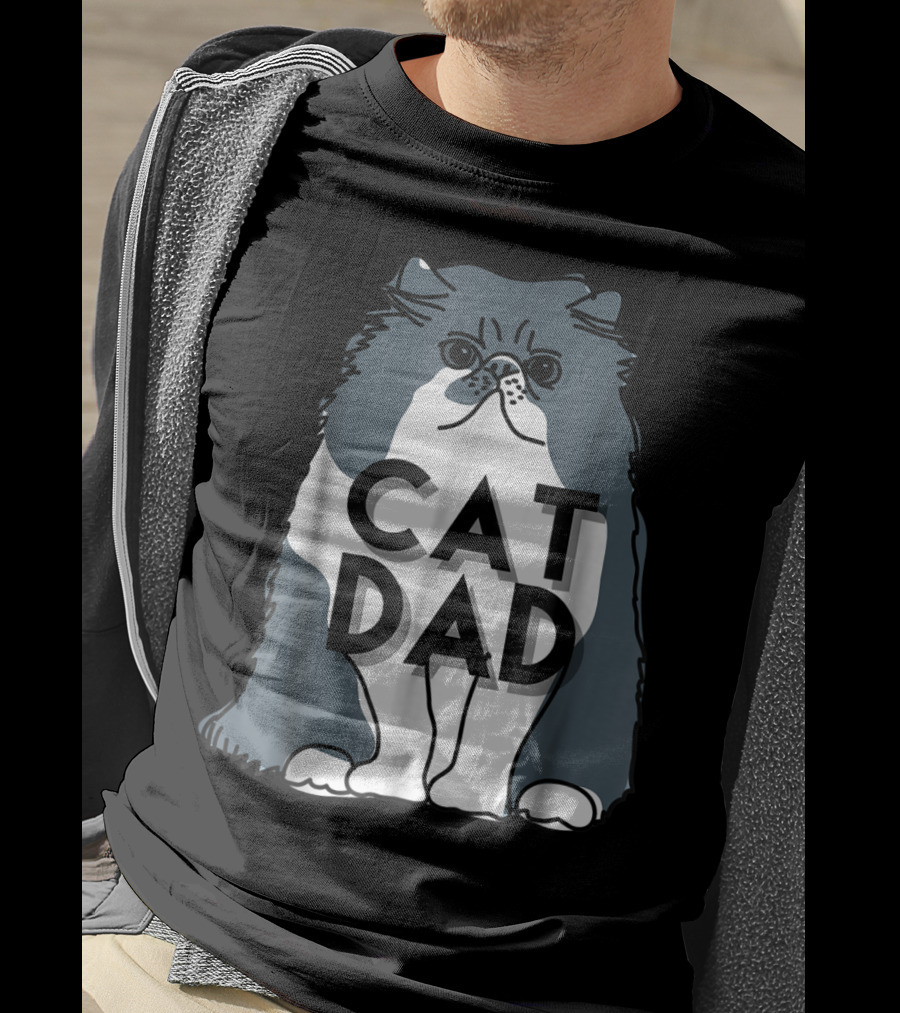 Cat Dad Funny Men Kitty Best T-Shirt