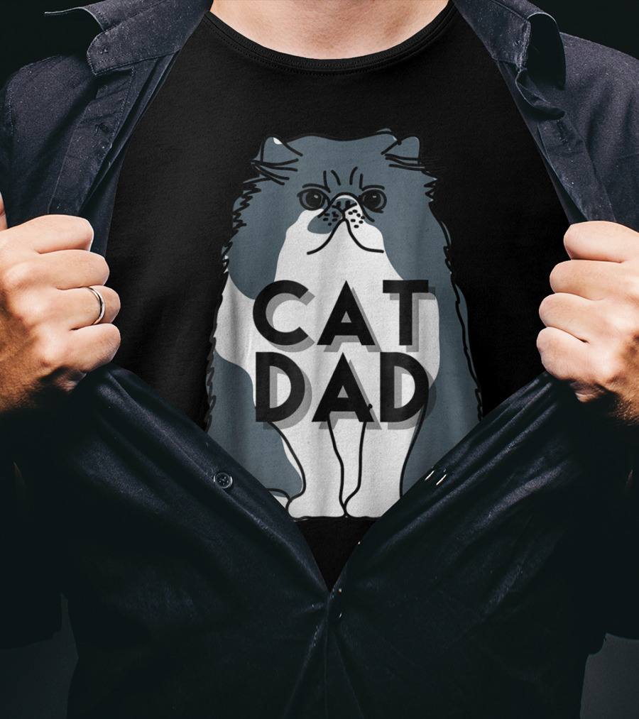 Cat Dad Funny Men Kitty Best T-Shirt