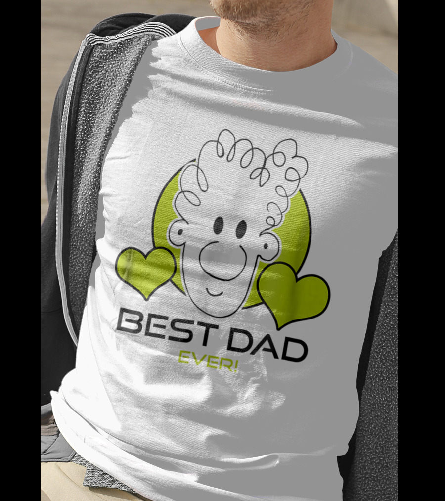 Best Dad Ever Cartoon Heart T-Shirt