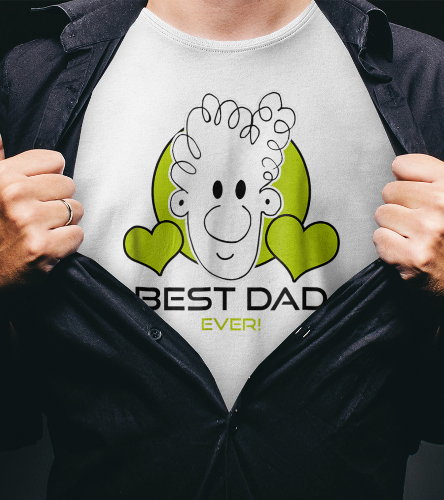 Best Dad Ever Cartoon Heart T-Shirt