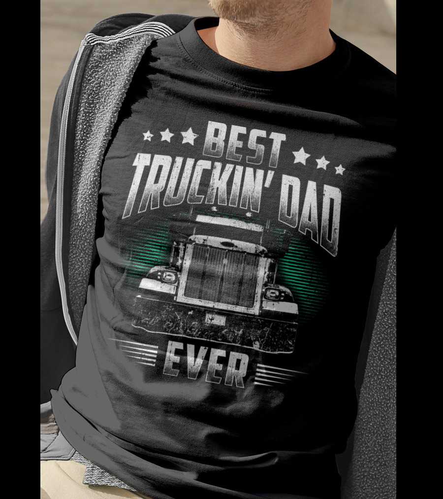 Best Truckin Dad Ever 75 Retro Truck T-Shirt
