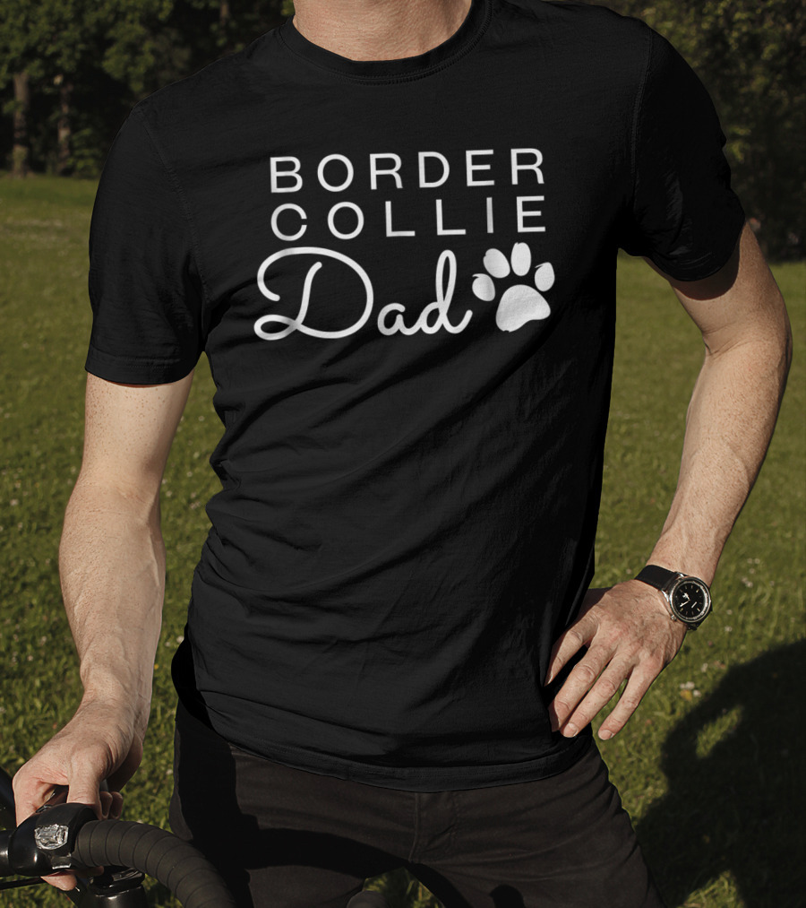 Border Collie Dad Paw Prints T-Shirt
