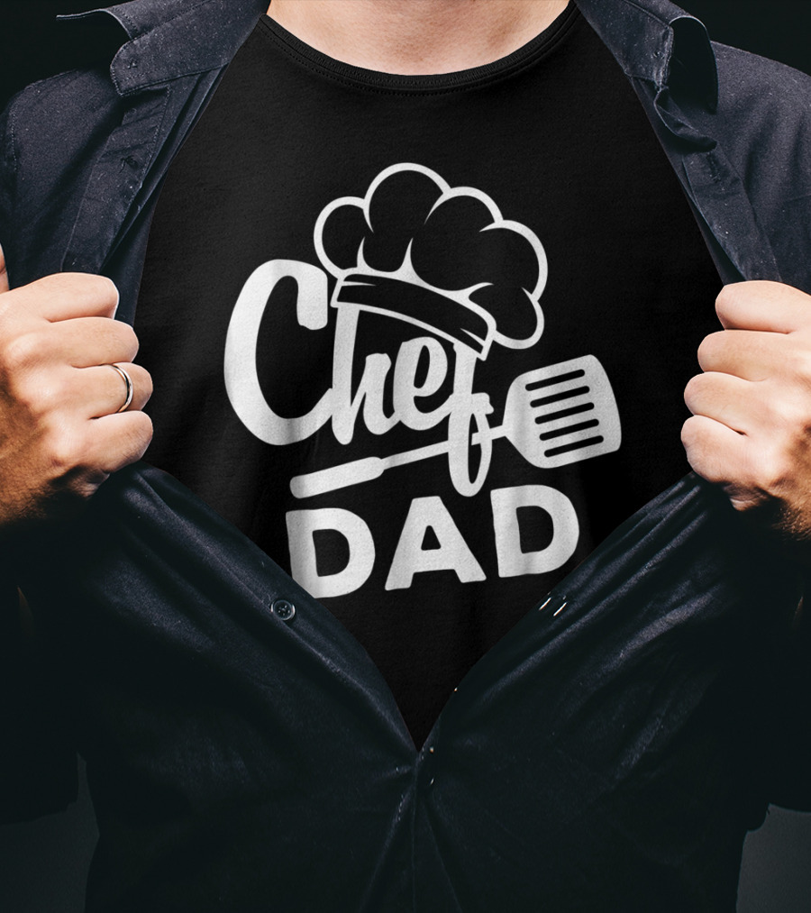 Chef Dad Cooking Hat And Spatula T-Shirt