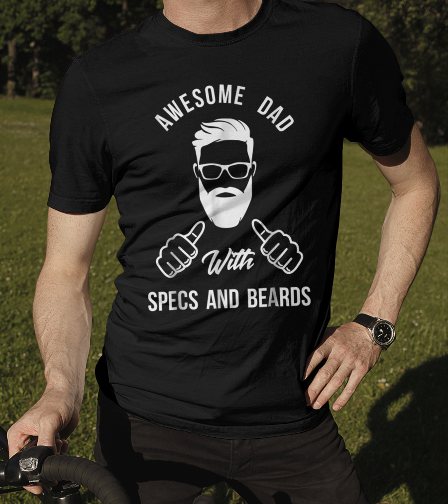 Awesome Dad With Specs And Beards Thumbs Up T-Shirt