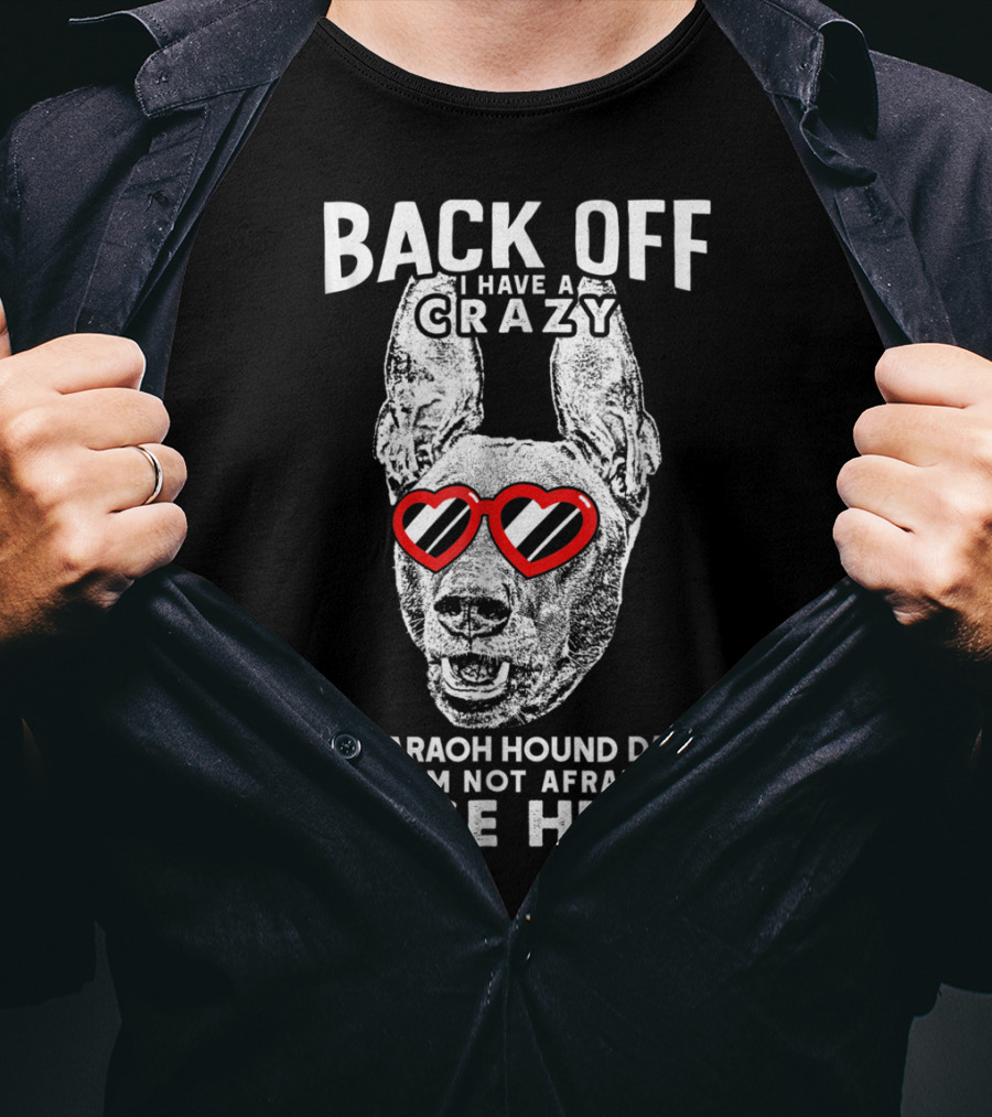 Back Off I Have A Crazy Pharaoh Hound Dad And I'm Not Afraid To Use Him T-Shirt
