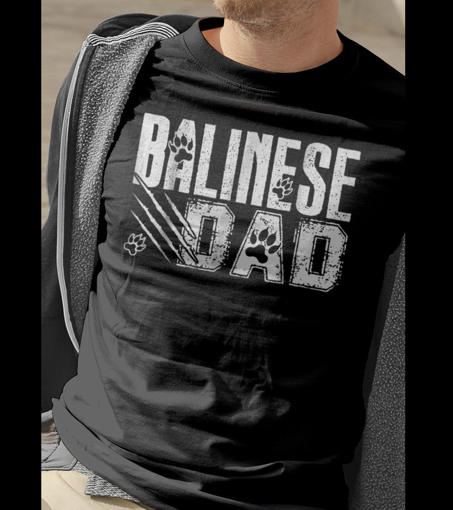 Balinese Dad Paw Prints Claw Marks S68 T-Shirt