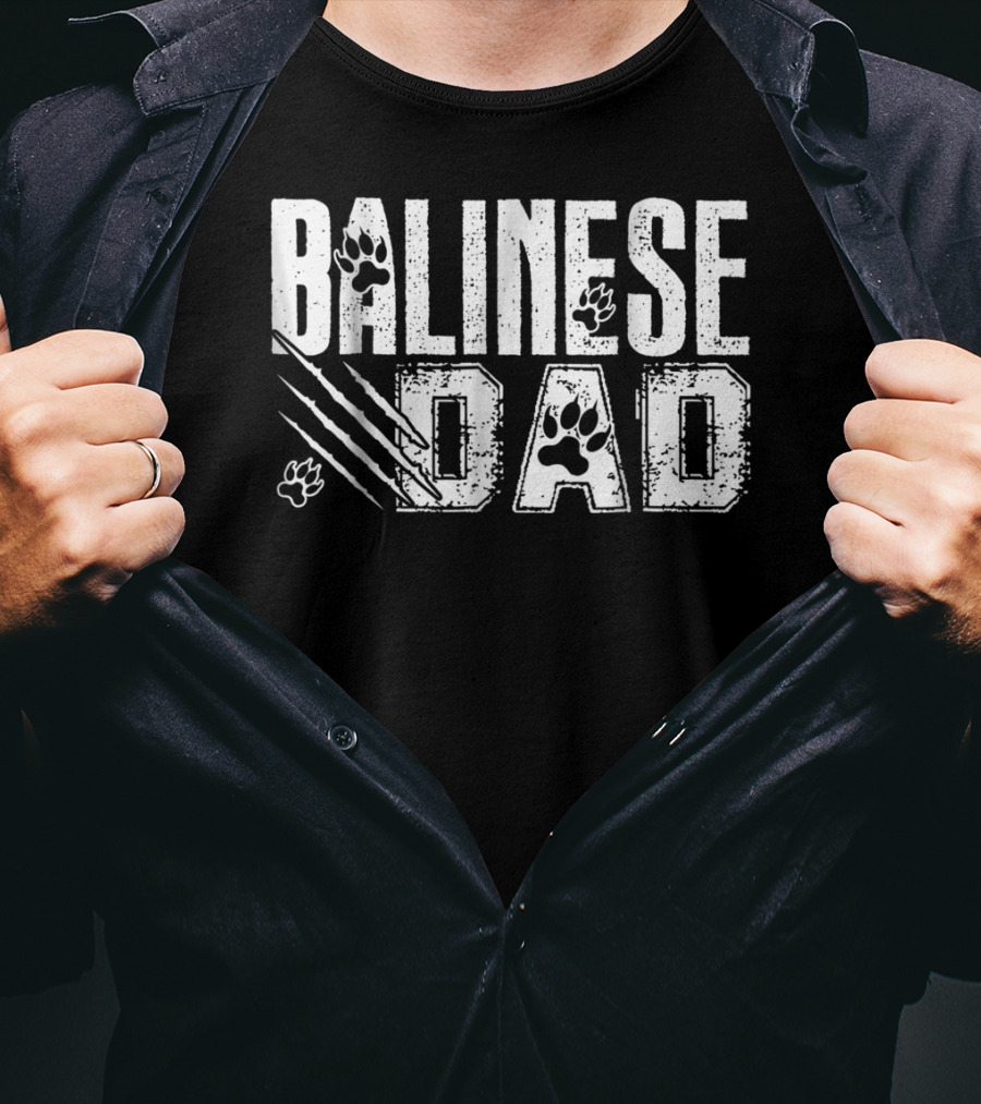 Balinese Dad Paw Prints Claw Marks S68 T-Shirt