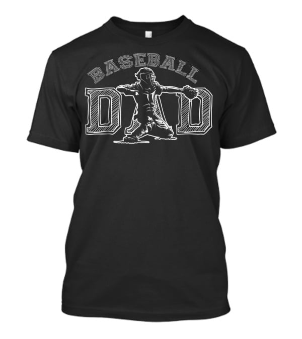 Baseball Dad Catcher Player Vintage Sketch T-Shirt