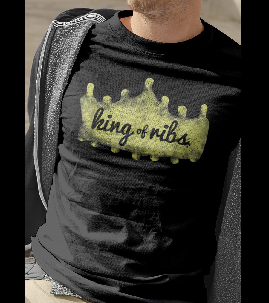 King Of Ribs BBQ RIBS King Chef Funny Foodie Dad96 T-Shirt